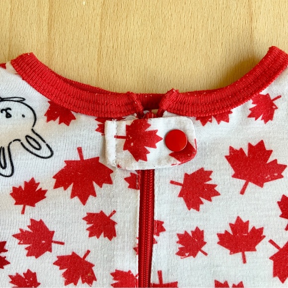 🍓4/$15🍓 Joe Fresh Baby Romper with Maple Leaf and Bunny Print - Picture 2 of 8